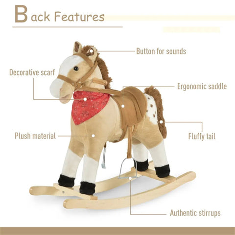 Classic Plush Rocking Horse with Realistic Sounds