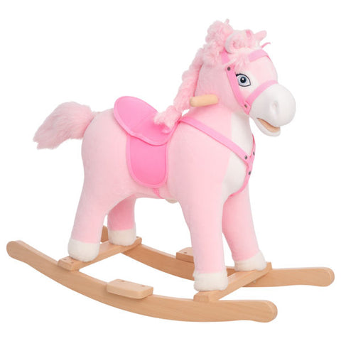 Plush Rocking Horse Toy with Realistic Sound Effects