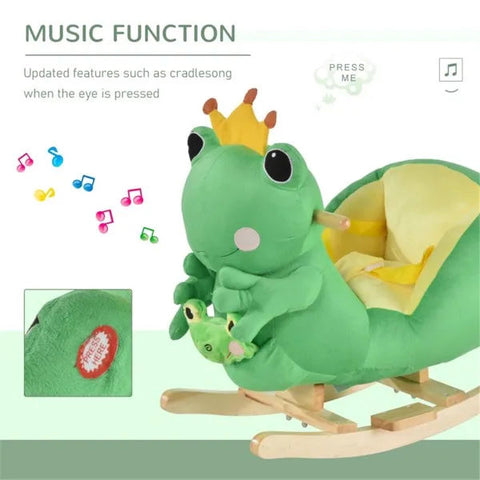 Plush Frog Baby Rocking Horse with Music and Puppet