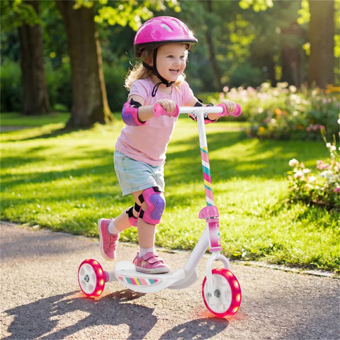 3-Wheel Kids Scooter With LED Light-Up Wheels for Toddlers