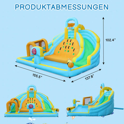 Inflatable Water Park Bounce House with 450W Blower