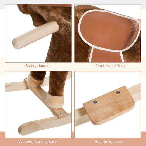 Plush Rocking Horse Toy with Realistic Sound Effects