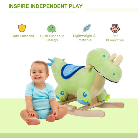 Plush Dinosaur Rocking Toy with Realistic Sounds