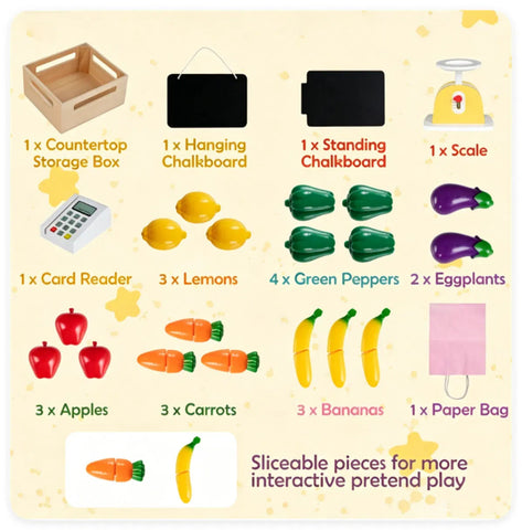 2-in-1 Kids Mud Kitchen & Farmers Market Stand