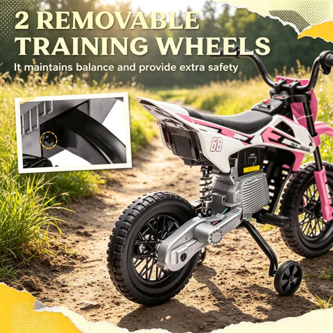 12V Kids Electric Ride On Motorcycle with Training Wheels
