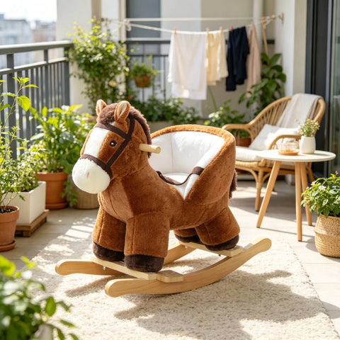Kids Rocking Horse Ride-on With Wooden Base