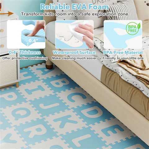 26-Piece Alphabet EVA Foam Interlocking Floor Tiles Play Mat