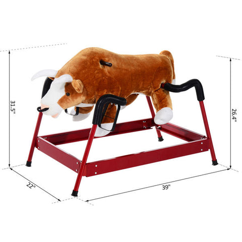 Plush Spring Rocking Bull Toy with Sounds