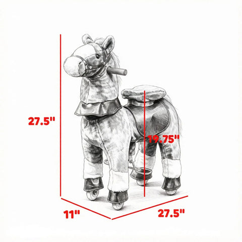 Kids' Ride-On Pony Horse Toy with Wheels and Sounds