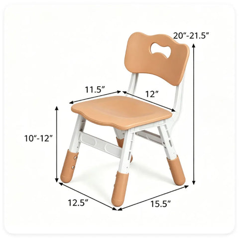 Height Adjustable Kids Desk and 4 Chairs Set with Storage