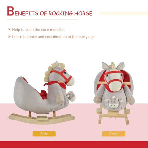 Plush Baby Rocking Horse with Music and Hand Puppet