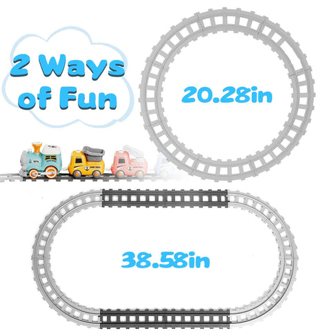 Kids Remote Control Electric Train Set with Lights and Smoke
