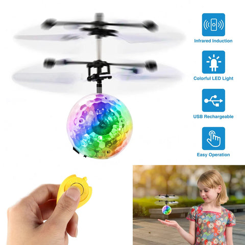 Infrared Induction RC Flying Ball Drone Toy with LED Lights