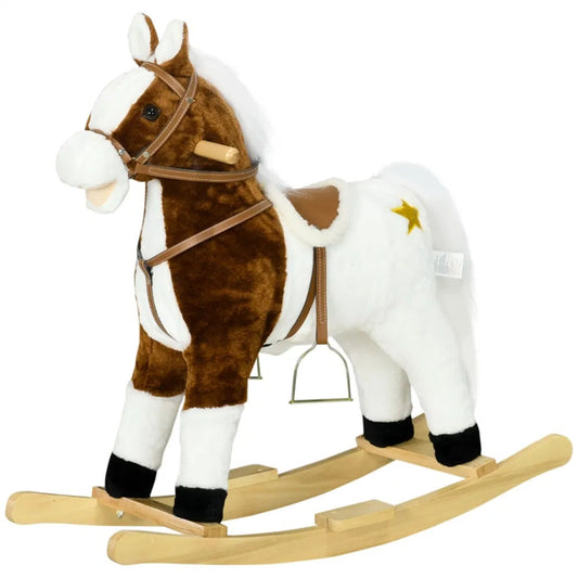 Plush Kids Rocking Horse with Realistic Sounds