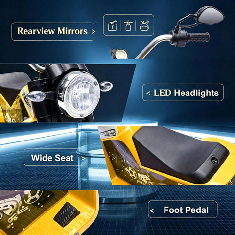 6V Kids Electric 3-Wheel Ride-On Motorcycle Toy