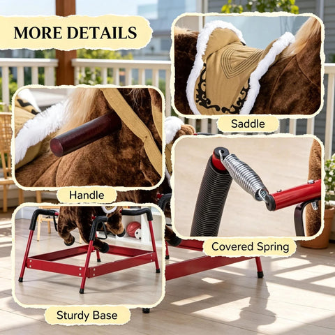Kids Interactive Spring Rocking Horse with Realistic Sounds
