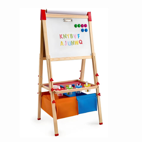 3-in-1 Kids Wooden Art Easel with Paper Roll