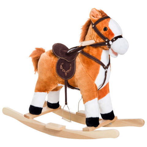 Plush Rocking Horse Toy with Realistic Sound Effects