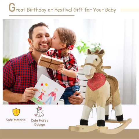 Classic Plush Rocking Horse with Realistic Sounds