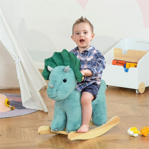 Plush Triceratops Dinosaur Rocking Horse for Toddlers