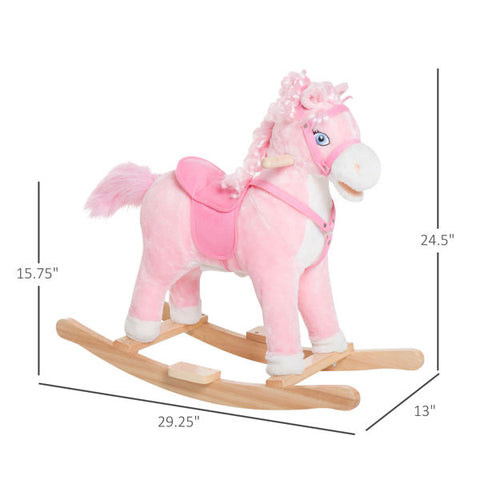 Plush Rocking Horse Toy with Realistic Sound Effects