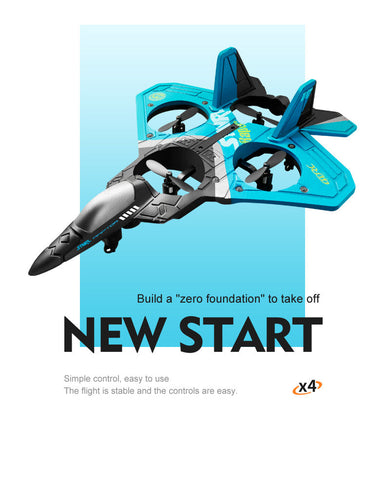 V17 2.4GHz Foam Remote Control Fighter Jet Drone with LED Lights