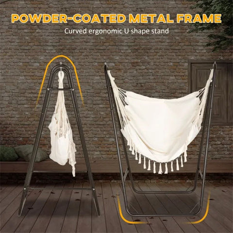 Ergonomic Hanging Hammock Chair with Stand