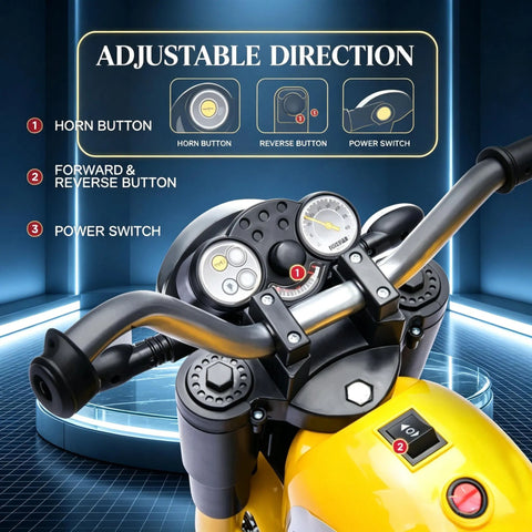 6V Kids Electric 3-Wheel Ride-On Motorcycle Toy