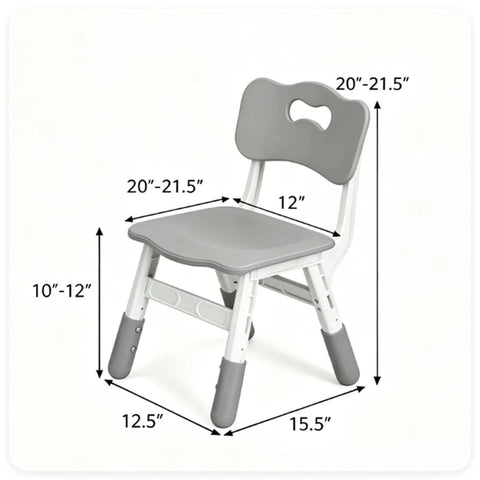 Height Adjustable Kids Desk and 4 Chairs Set with Storage
