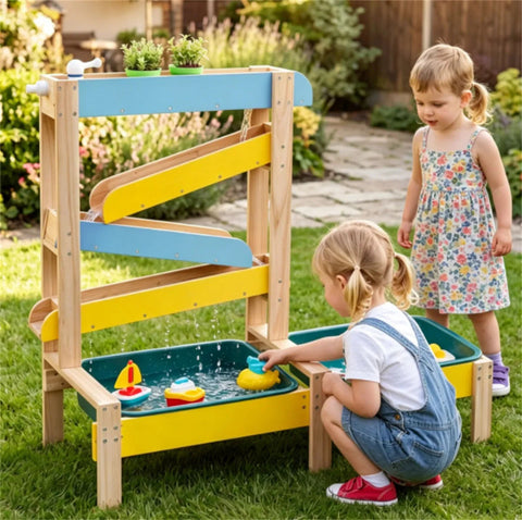 3-in-1 Kids Wooden Sand and Water Table with Faucet