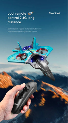 V17 2.4GHz Foam Remote Control Fighter Jet Drone with LED Lights