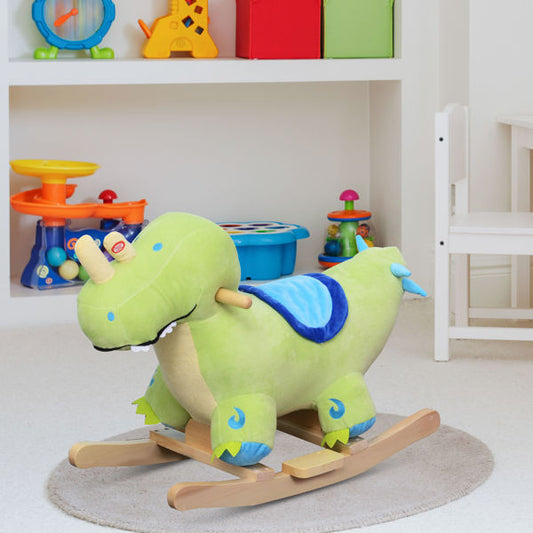Plush Dinosaur Rocking Toy with Realistic Sounds