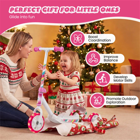 3-Wheel Kids Scooter With LED Light-Up Wheels for Toddlers