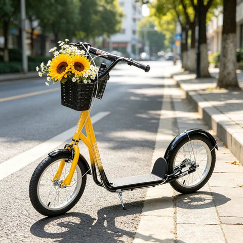 16-Inch Inflatable Youth Kick Scooter With Adjustable Handlebars