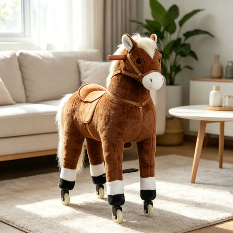 Kids Ride-On Walking Horse with Rolling Wheels