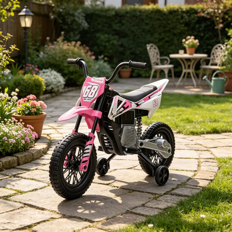 12V Kids Electric Ride On Motorcycle with Training Wheels