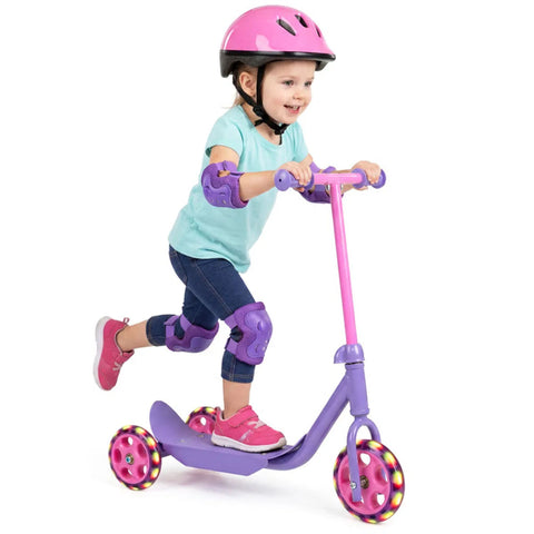 3-Wheel Toddler Kick Scooter with LED Light-Up Wheels