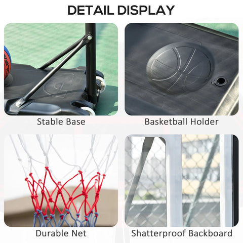 Adjustable Portable Basketball Hoop with Wheels