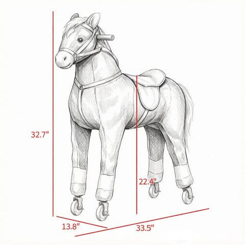 Kids Ride-On Walking Horse with Rolling Wheels