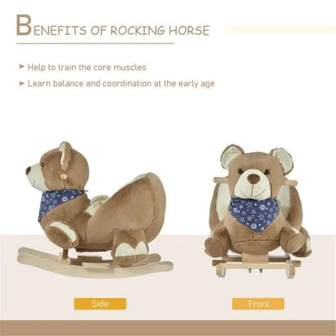 Plush Bear Baby Rocking Horse with Music