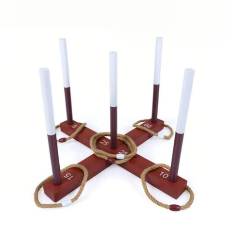 Solid Wood Ring Toss Yard Game Set
