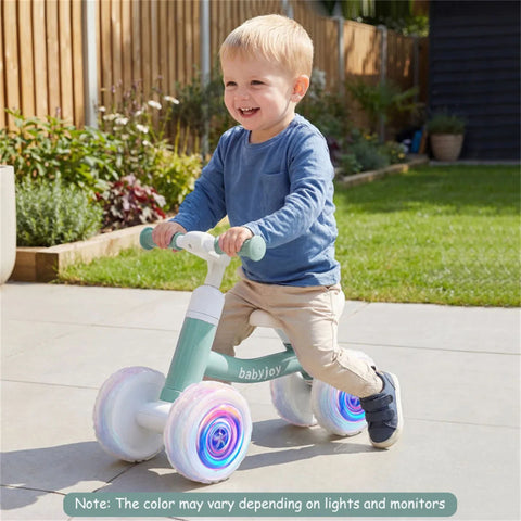 4-Wheel Toddler Balance Bike with Light-Up Wheels