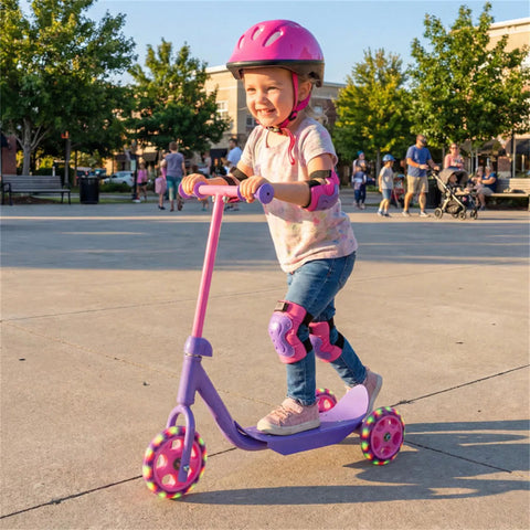 3-Wheel Toddler Kick Scooter with LED Light-Up Wheels
