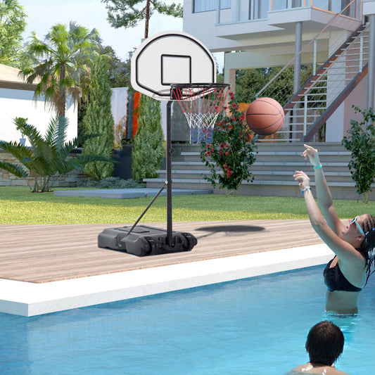 Adjustable Poolside Basketball Hoop with Wheels