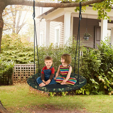Heavy-Duty Steel Round Tree Swing with Adjustable Height