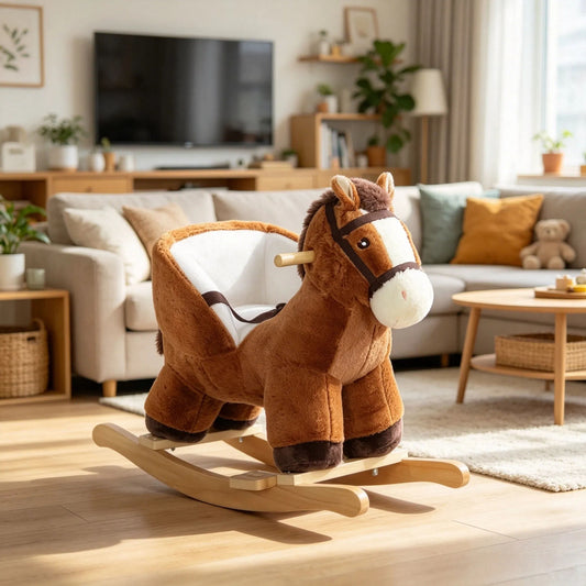 Kids Rocking Horse Ride-on With Wooden Base