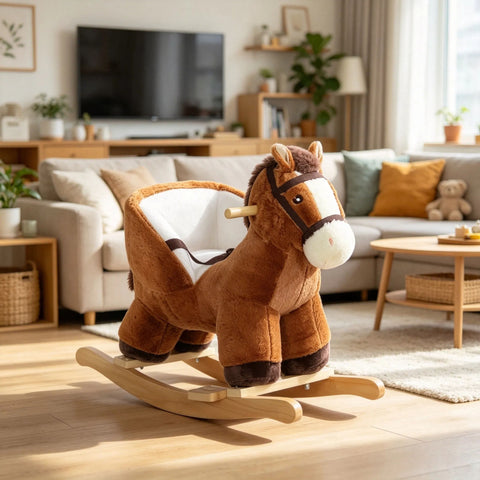 Kids Rocking Horse Ride-on With Wooden Base