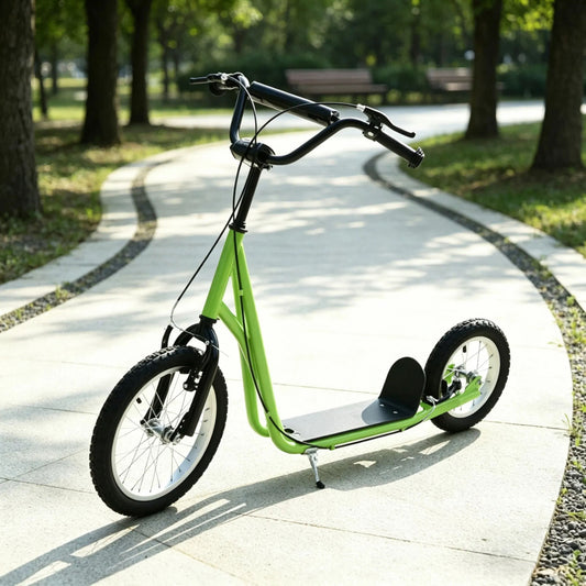 Kids Adjustable Ride-On Scooter with Dual Brakes and Pneumatic Wheels