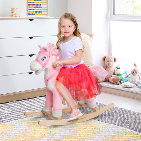 Plush Rocking Horse Toy with Realistic Sound Effects