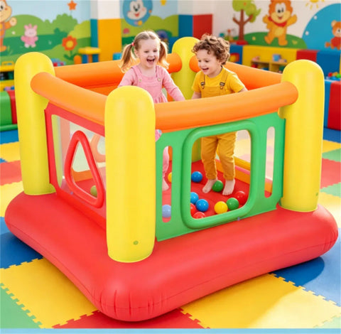 3-in-1 Inflatable Bounce House with Visible Wall